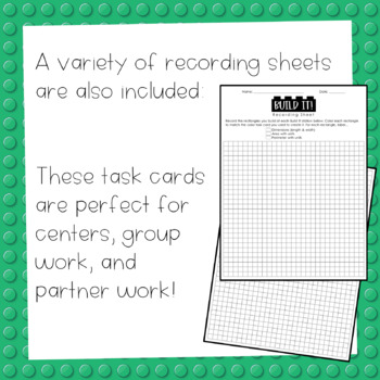 Build It! Area and Perimeter LEGO Building Brick Task Cards | TPT