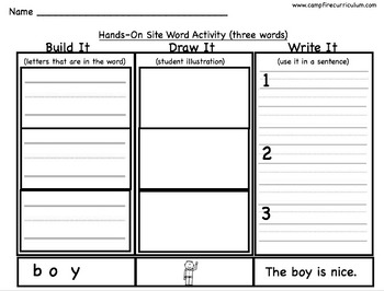 Preview of Build It, Draw It, Write It for Sight Words