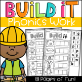 Build It Phonics Worksheets - CVC, Long Vowels, Digraphs, 