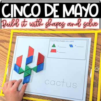 Preview of Build It With Shapes and Solve! Cinco de Mayo Pattern Block Puzzles