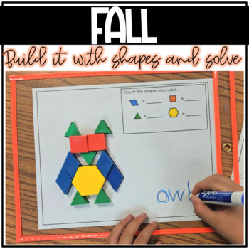 Preview of Build It With Shapes and Solve! Fall Pattern Block Puzzles with Math Activity