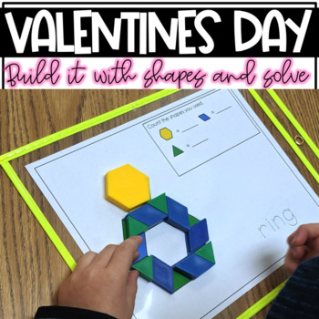 Preview of Build It With Shapes and Solve! Valentine's Day Pattern Block Puzzles