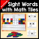 Kindergarten Literacy Centers with Math Tiles {40 Words!}