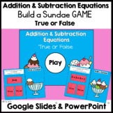 Addition & Subtraction Equations Math Games Math Activitie
