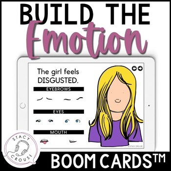 Preview of Emotions and Feelings Activity for Speech Therapy BOOM CARDS™