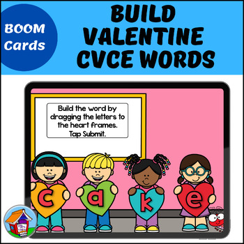 Preview of Build Valentine CVCe Words BOOM Cards