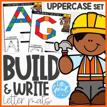 Preview of Build & Write Letter Mats ● A-Z Alphabet Activities ● UPPERCASE