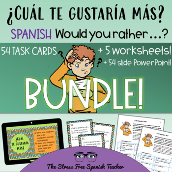 Preview of Spanish Would You Rather Get To Know You Questions BUNDLE Back To School