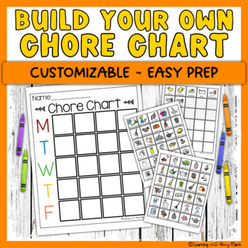 Preview of Build Your Own Chore Chart for Preschool Kindergarten and 1st Grade Parents