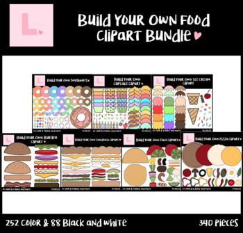 Preview of Build Your Own Food Clipart Bundle (Food Clipart)