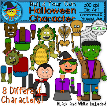 Build Your Own Halloween Character Clip Art by Deeder Do Designs