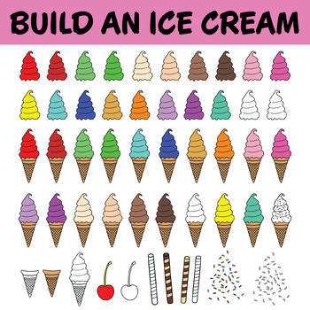 Watercolor Ice Cream Scoop Cone Sundae Clipart - Lisa Markle Sparkles  Clipart and Graphic Design