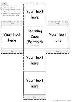 Preview of Build Your Own Learning Cube (Editable)