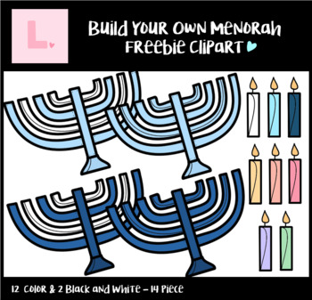 Preview of Build Your Own Menorah FREEBIE Clipart / Hanukkah Clipart / Menorah Clipart