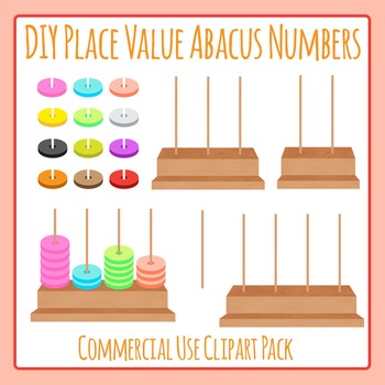 Preview of Place Value Abacus Frame / Math Manipulatives Clip Art / Clipart in Color