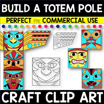 Preview of Build Your Own TOTEM POLE Craft Clip Art Set 1