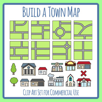 Build Your Own Town Map Diy Geography Mapping Clip Art Commercial Use