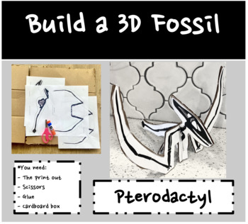 Preview of Build a 3D pterodactyl  Fossil model Dinosaurs Discovery Art Craft Mary Anning