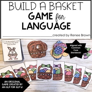 Preview of Easter Speech Therapy Activities for Language, Build a Basket