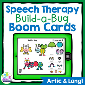 Preview of Build a Bug Boom Cards for Speech Therapy