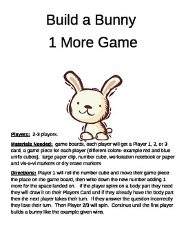 Preview of Build a Bunny 1 More/Less, 10 More/Less, 100 More/Less Game