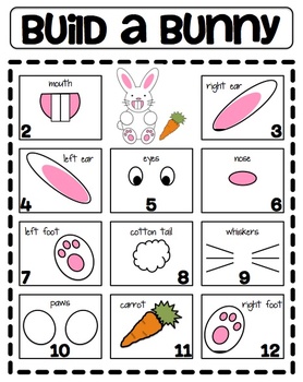 Build a Bunny Addition or Subtraction Math Game Worksheet | TpT