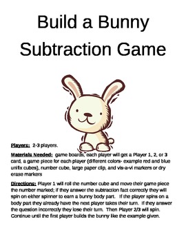 Preview of Build a Bunny Subtraction Game