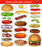Build a Burger Make Hamburger Clipart Bundle