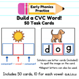 Build a CVC Word - 50 Kindergarten Task Cards