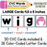 Build a CVC Word LARGE cards for Phonics Practice - Perfec