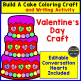 Build a Cake Valentine's Day Coloring Craft and Writing Activity
