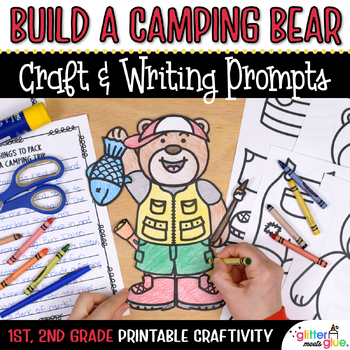 Preview of Build a Camping Bear Craft, Writing Activities, Template for Last Day of School