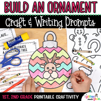 Preview of Build a Christmas Ornament Craft, Writing Activity, Template, No Prep December