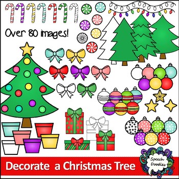 Preview of Build a Christmas Tree Clipart - Decorate a Christmas Tree Clipart