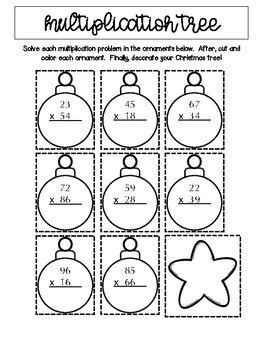 Addition, Subtraction and Multiplication Christmas Tree Craft | TpT