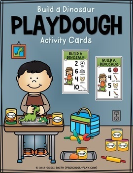 Preview of Build a Dinosaur Playdough Activity Cards