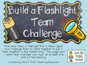 Preview of Build a Flashlight Team Challenge ~ Science Lab and Writing/Research Activities
