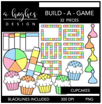 Preview of Build-a-Game Clipart: Cupcakes