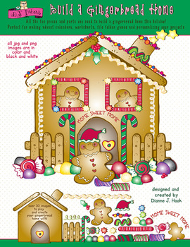 Preview of Build a Gingerbread Home - Holiday Clip Art Download