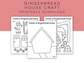 Preview of Build a Gingerbread House Activity, Cut and Paste Winter Craft Holiday Worksheet