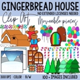Build a Gingerbread House Clip Art (Moveable Pieces permitted)