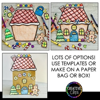 Build a Gingerbread House Craft: Coloring Pages Made by Creative Clips
