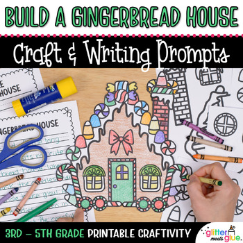 Preview of Build a Gingerbread House Craft, Writing Activities, & Template for Christmas