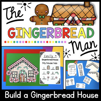 Preview of Build a Gingerbread House Template Kindergarten First Grade Bulletin Board Math
