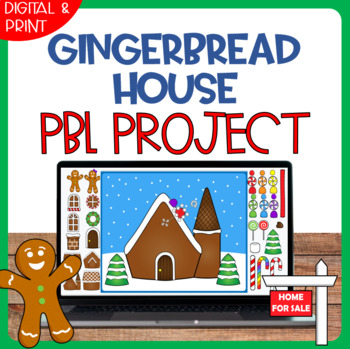 Preview of Build a Gingerbread House Math PBL | Christmas Project Based Learning