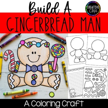 Preview of Build a Gingerbread Man Craft: Coloring Pages and Gift Bag Craft