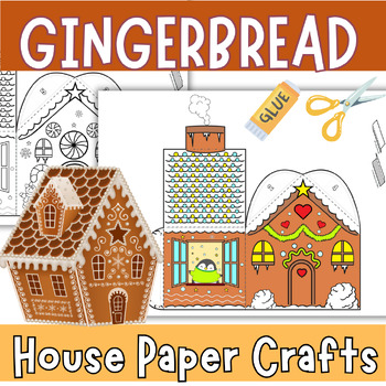 Preview of Build a Gingerbread man House Paper Bag Craft:  Coloring Pages , Bulletin Board