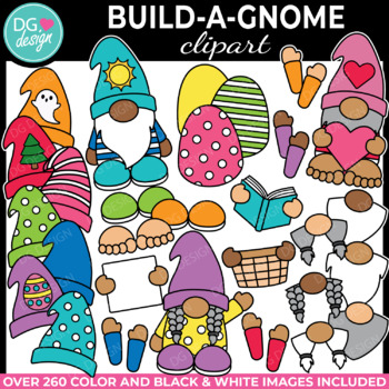 Preview of Build a Gnome Clipart | Gnome Clipart | Rainbow Gnomes Clip Art