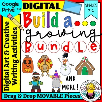 Preview of Build a__Growing Bundle: Google Slides Digital Art & Writing Activities