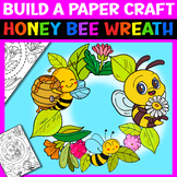 Build a Honey Bee Easy Paper Craft Spring May Wreath Templ